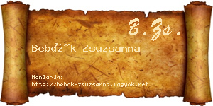Bebők Zsuzsanna névjegykártya