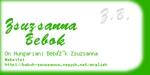 zsuzsanna bebok business card